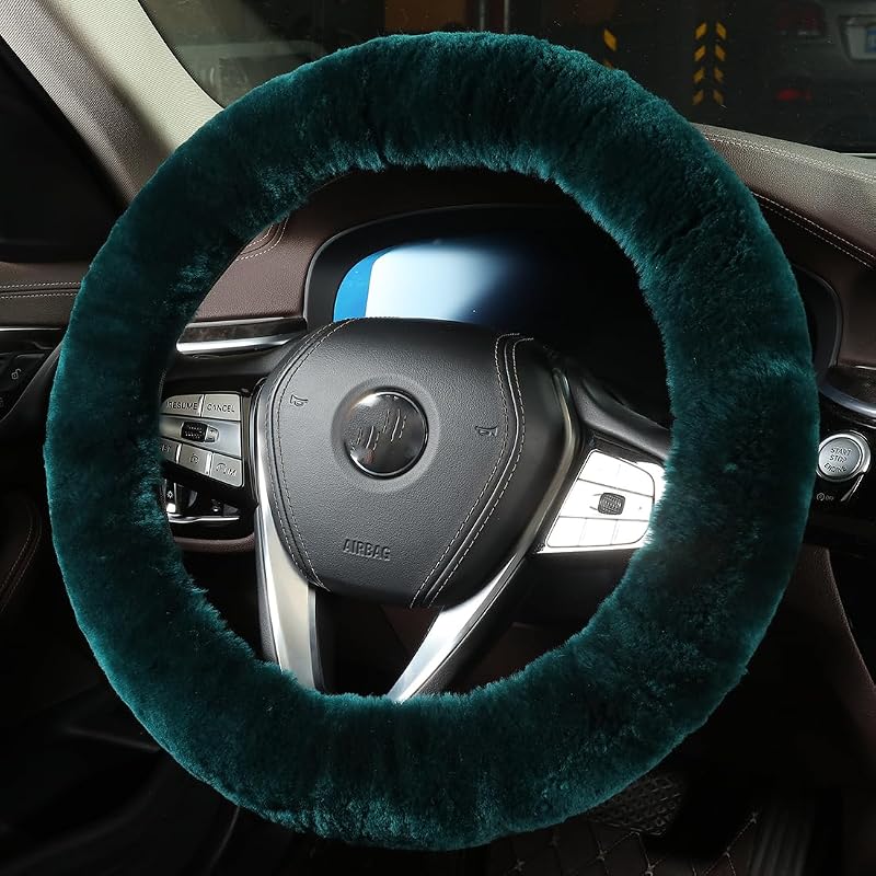 Capa para Volante de Pele de Carneiro Merino OGLAND Verde Alpine, 1 unidade