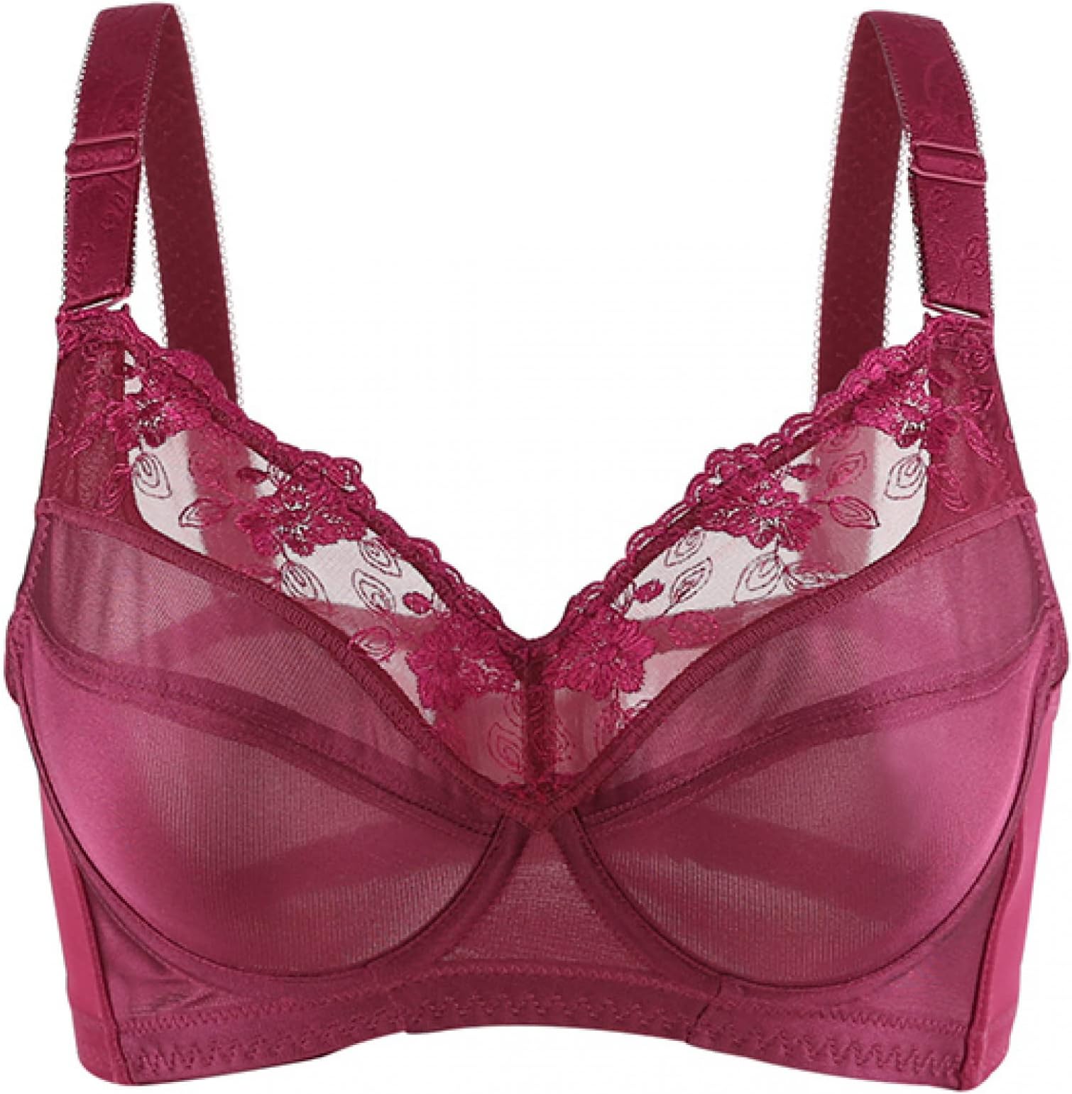 Full Coverage Underwire Non Padded Bra 34 36 38 40 42 44 46 48 B C D E F G H
