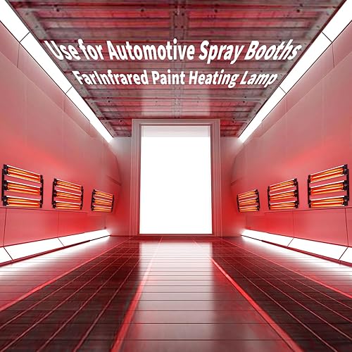 Miniatura 5 de MFUZOP Lámpara de curado de pintura infrarroja de 6 x 1000 W, lámpara de calor infrarroja de onda corta para reparación de carrocería, sistemas de