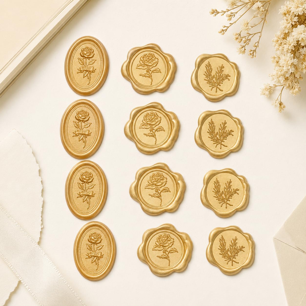 12-Piece Wax Seal Stamp Kit, Seal Stam, Wax Seal for Envelopes and Scrapbooking, DIY Craft Stam and Wax Accessories-image-18