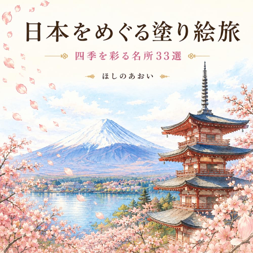日本をめぐる塗り絵旅: 四季を彩る名所33選