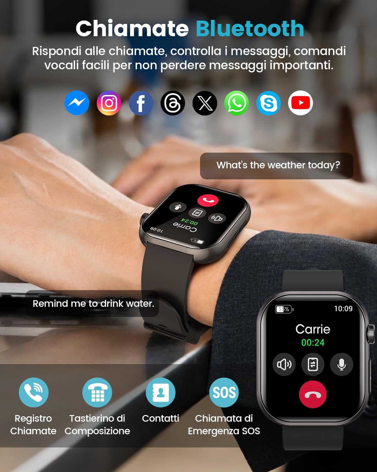 2026 Nuovo Smartwatch Uomo con ECG, HRV, 𝐆li𝐜𝐞m𝐢𝐚, Pressione Sanguigna, 1,97" AMOLED Salute Orologio Fitness con Monitoraggio 24H Cardiofrequenzimetro, SpO2, Sonno, BMI, Temperatura, iOS Android
