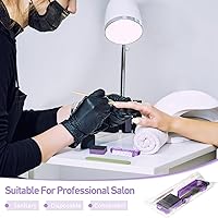 Vista 4 de 100 Sets Professional Disposable Manicure Kit Basics 4 Piece Nail Kit Wood Nail File 100/180 Grit, Mini Buffer 80/100 Grit, Wood Stick and Handle