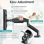 MOUNT PRO Single Monitor Mount,Articulating Spring Monitor Arm,Fits 13 to 32 Inch LCD Computer Monitors,Holds 17.6 lbs,Adjustable VESA Mount Desk Stand with Clamp,Grommet Base,VESA 75x75,100x100