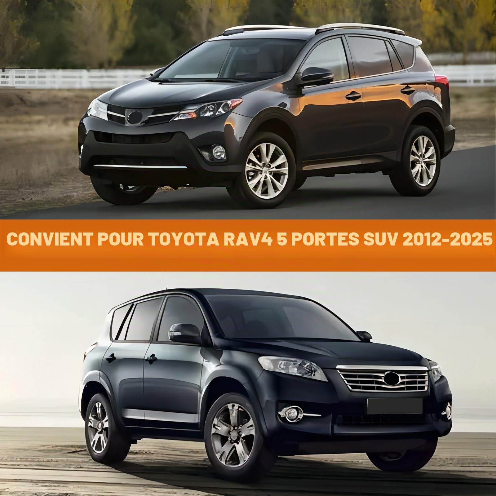 Bâche de voiture extérieur imperméable Toyota RAV4 5 portes SUV 2012-2024 protection pluie soleil poussière UV argent