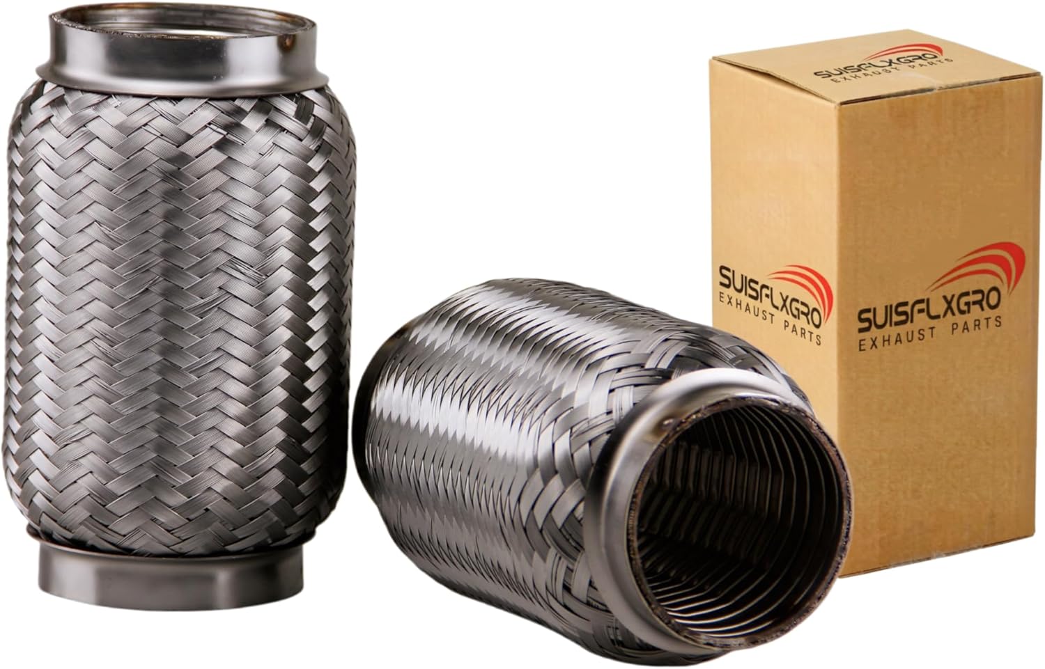 Exhaust Flex Pipe (Interlock Lining OEM-Grade) 100% Stainless Steel SS304 For Heavy Duty and Cars (1 PC, 3X6)