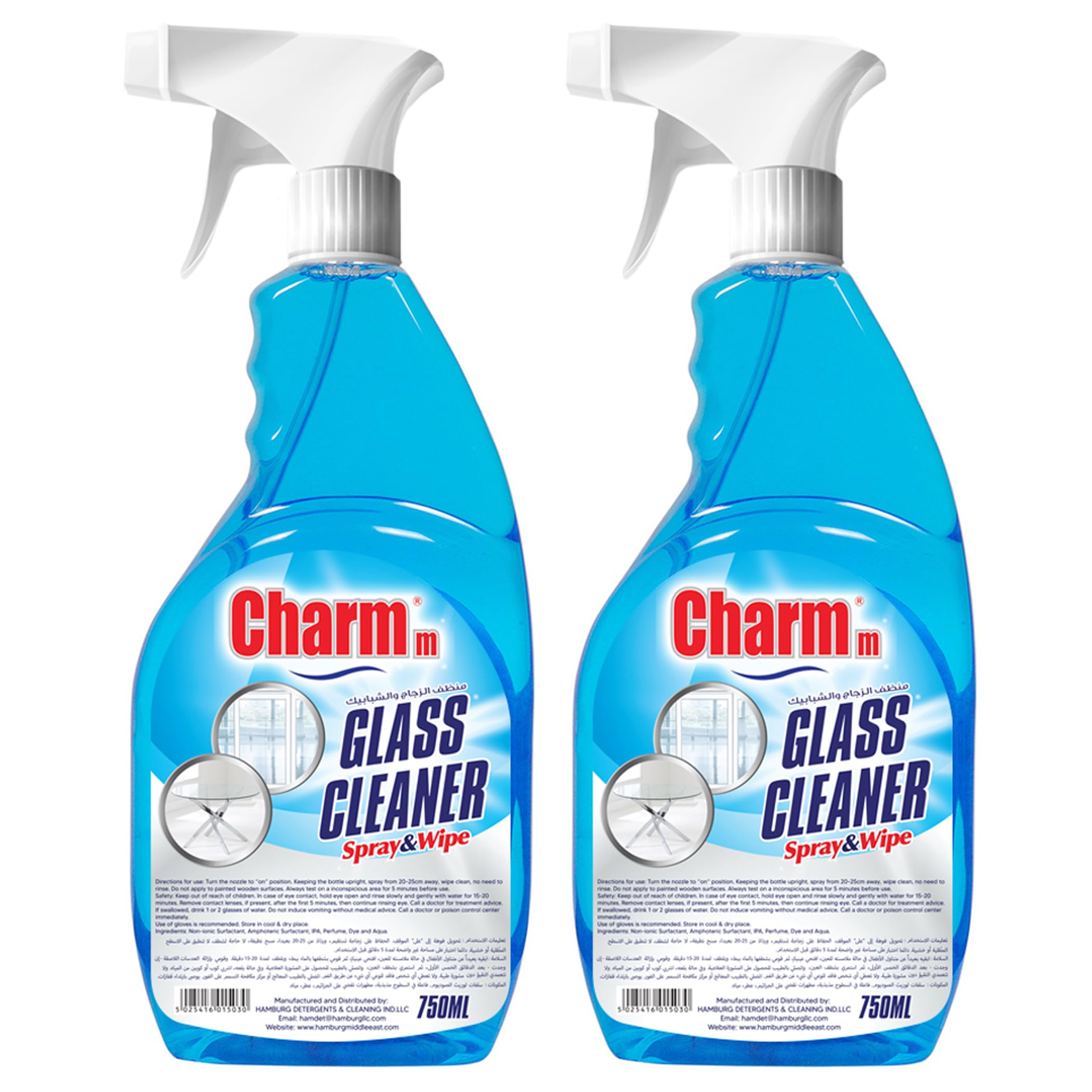 Charmm Window & Glass Cleaner Blue, 2 X 750 Ml