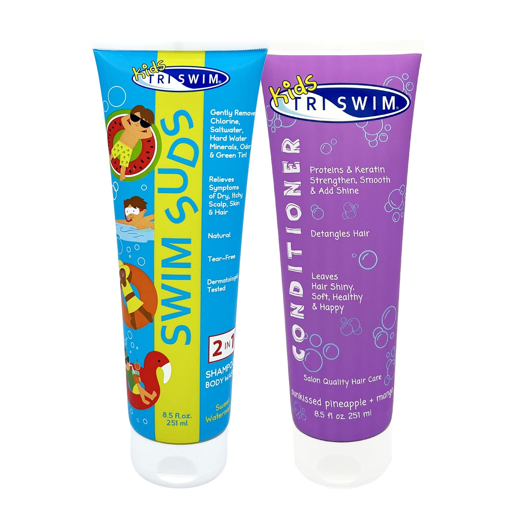TRISWIM Kids Swim Suds & Conditioner Set, 2-in-1 Swim Care