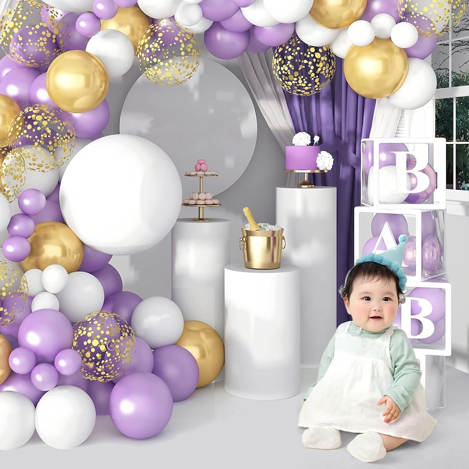 HoldOneLight Soportes de Base Cilíndrica Juego de 3, Base de Exhibición Blanca para Fiestas, Pedestal Redondo para Pastel y Flores para Decoración de Bodas y Cumpleaños