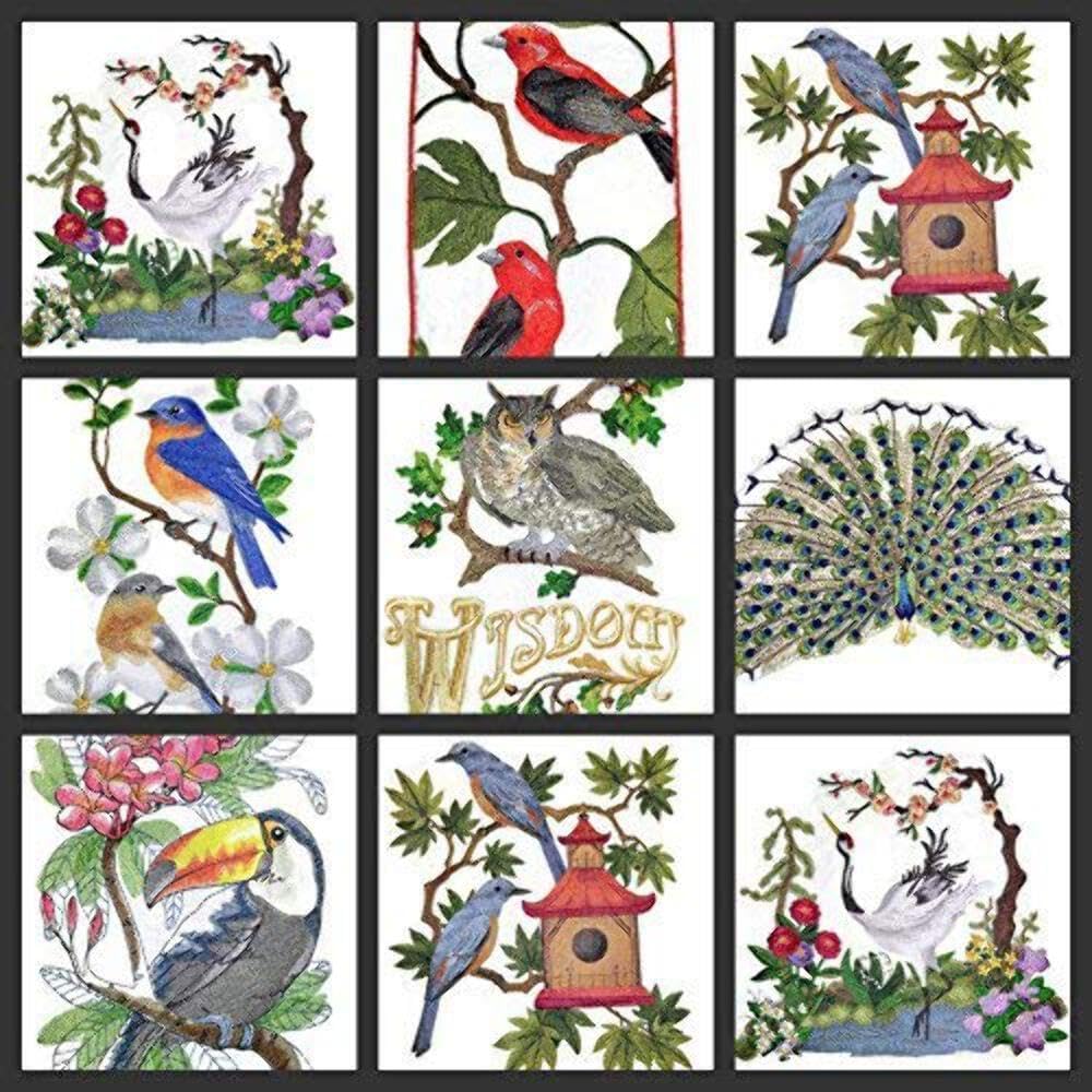 Nature Weaved in Threads, Amazing Birds Kingdom [Victorian Birdcage with Doves ] [Custom and Unique] Embroidered Iron on/Sew Patch [7.48" *5.85"] [Made in USA]