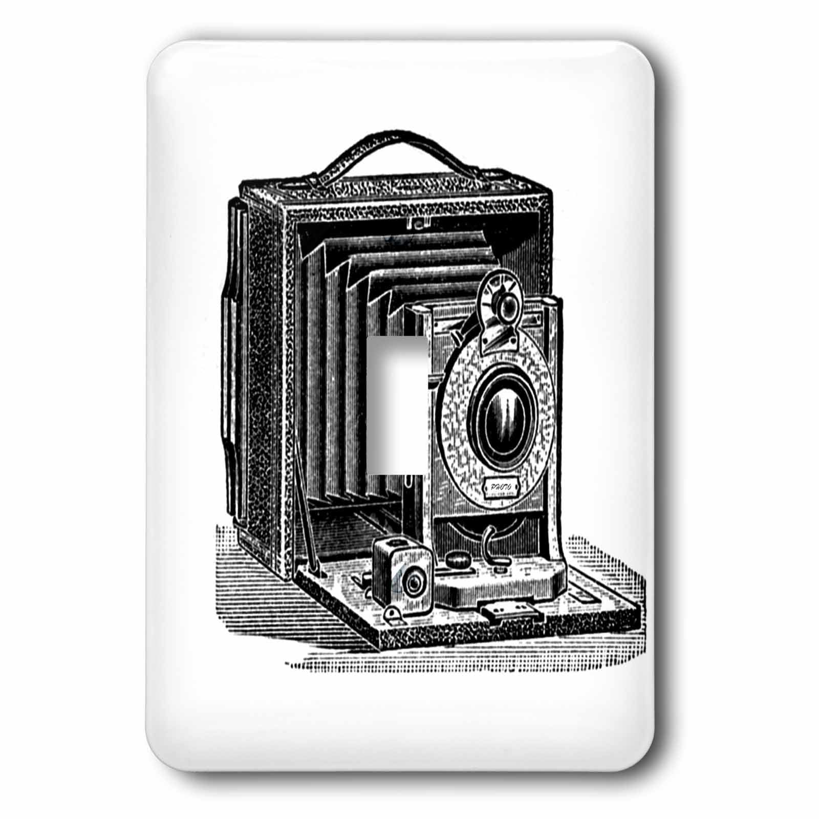 Cache-interrupteur vintage photographe en noir et blanc pour une deco murale soignee