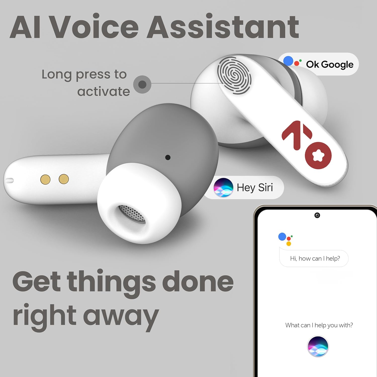 GOBOULT Y1 Ear Buds voice assistant activation