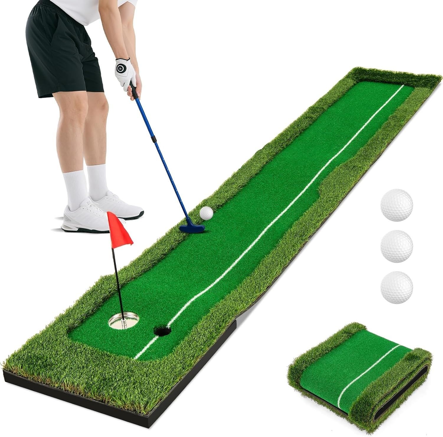 Portería de Golf Plegable 10FT con Bandera magnética