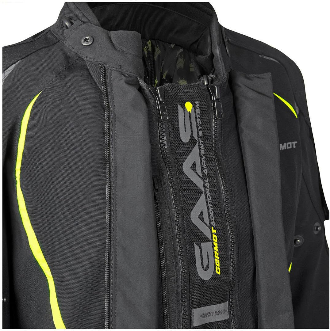 Germot MotoQueen wasserdichte Damen Motorrad Textiljacke, schwarz/neon, 42