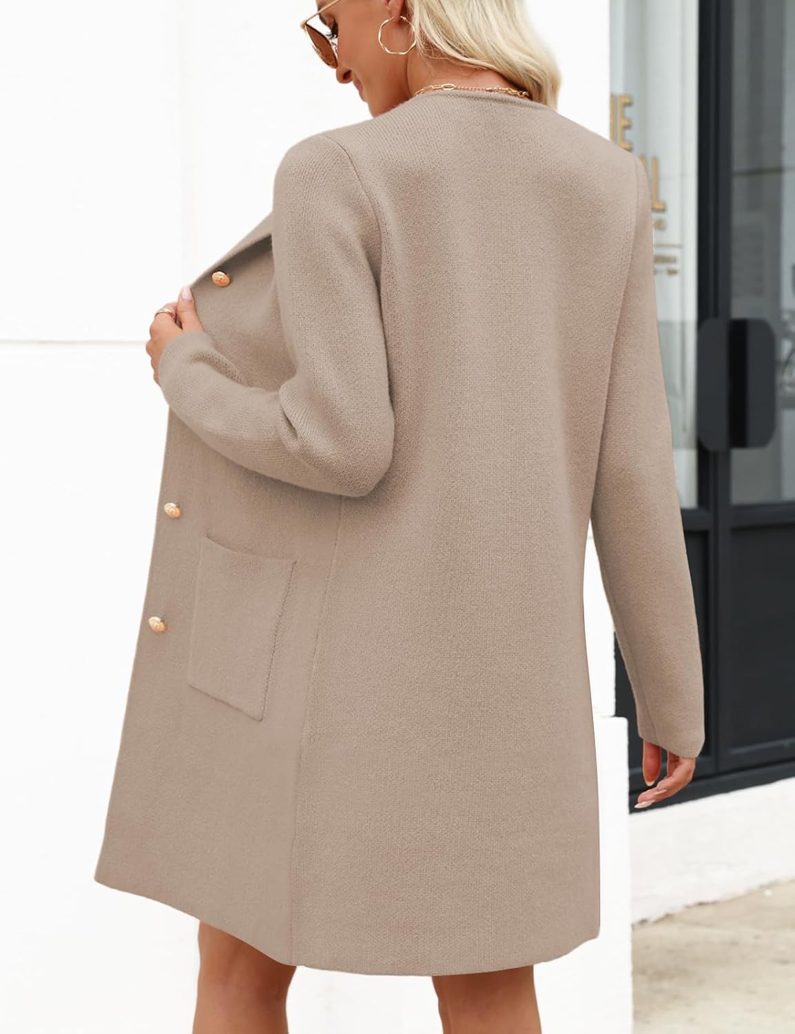 CiCiBird Women’s Fall Long Cardigan Sweater Crewneck Button Down Coat 2025 Coatigan Outerwear with Pocket - Image 2