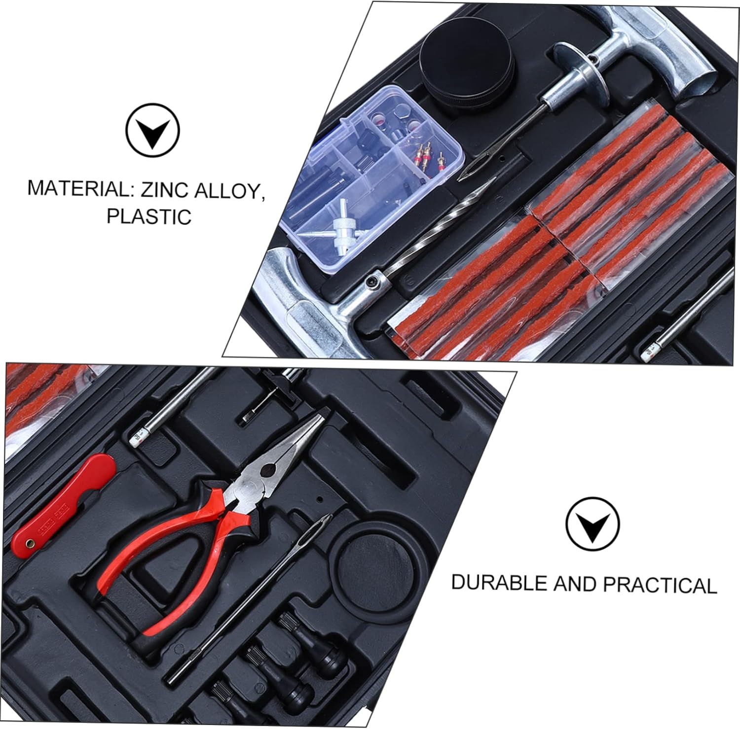 Essential Car Tire Repair Kit 67pc Tool Set Easy to Handle for Diyers and Mechanics