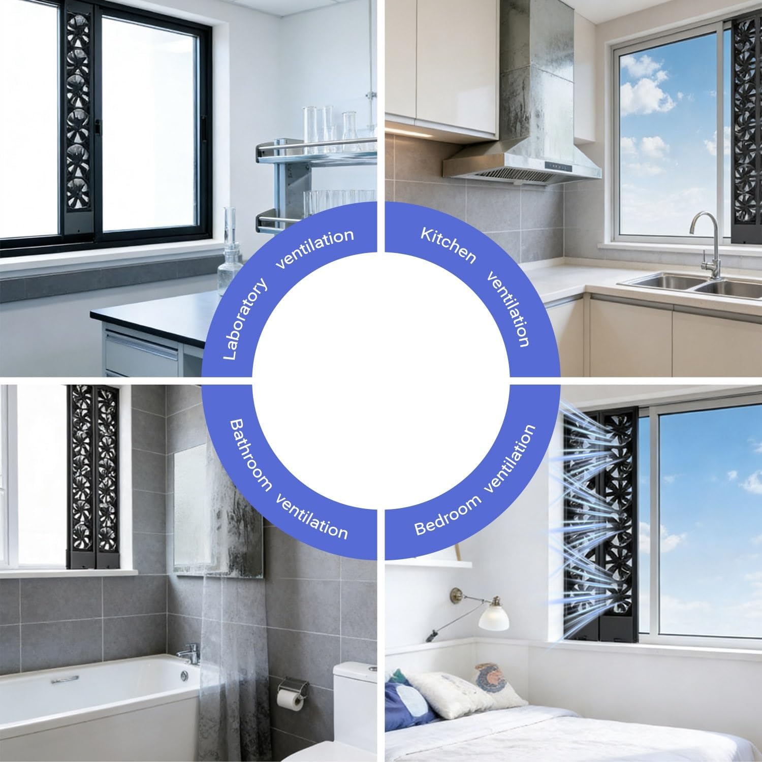 13-53" Vertical Expanding Window Fan for Sliding Windows-Easy Tool-Free Installation, Adjustable Speed with 5CM Retractable, for Household kitchen Humid and Basements Spaces(White,31.5-33.5)