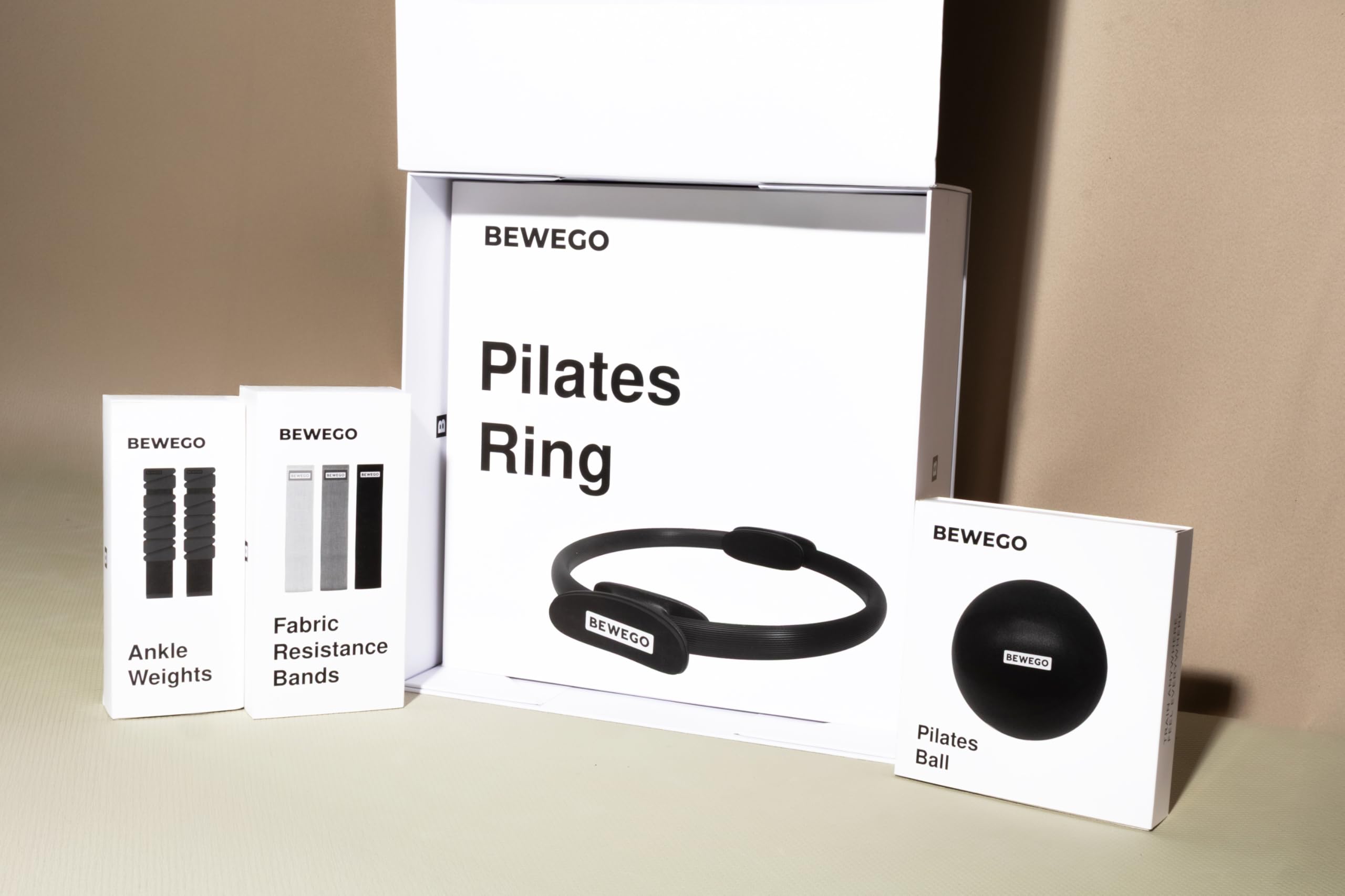 Premium Pilates Set 5 in 1 – Elegant Home Pilates Kit with Ring, Ball, Resistance Bands & Wrist/Ankle Weights Pilates Accessories in Gift Box