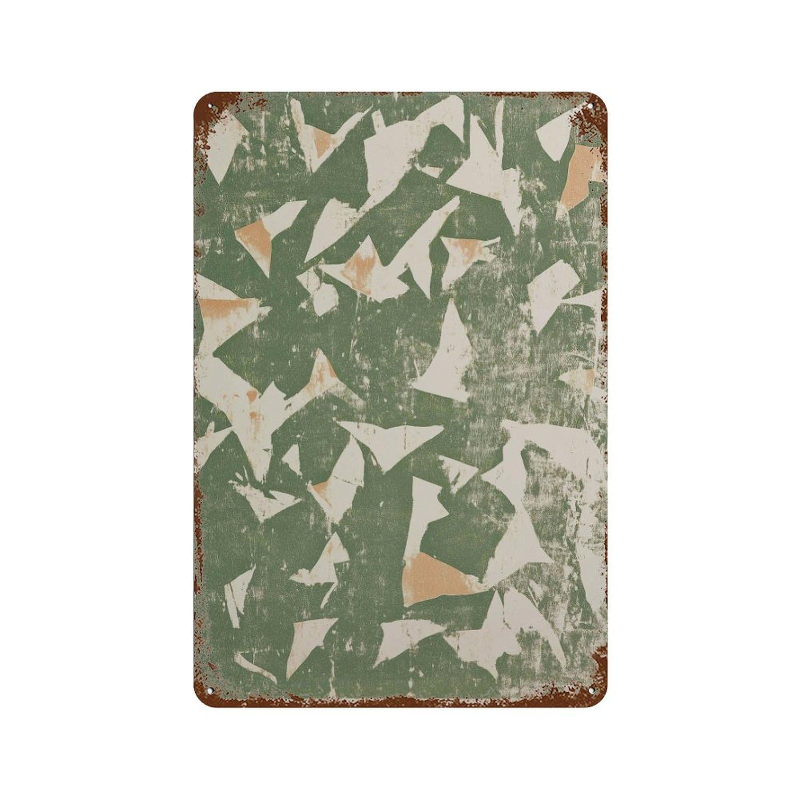xiaoxiaoshen Modern Abstract Green Mid Century Geometric Minimal Texture Wall Decor Art Metal Tin Poster Modern Home Decor Art Home Bar Shop Decorations Vintage Sign 30x20cm