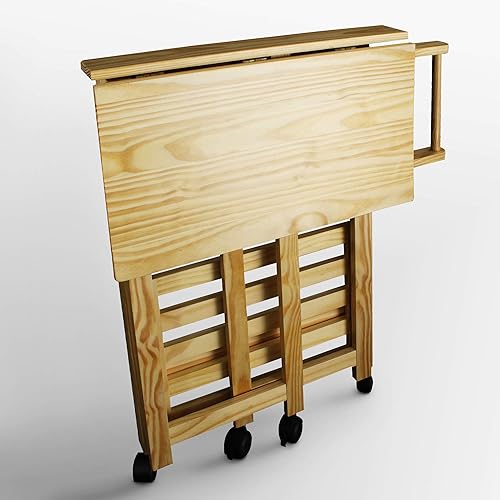 Miniatura 9 de Casual Home Carrito de cocina natural plegable Trek, 27 pulgadas de ancho (372-30)