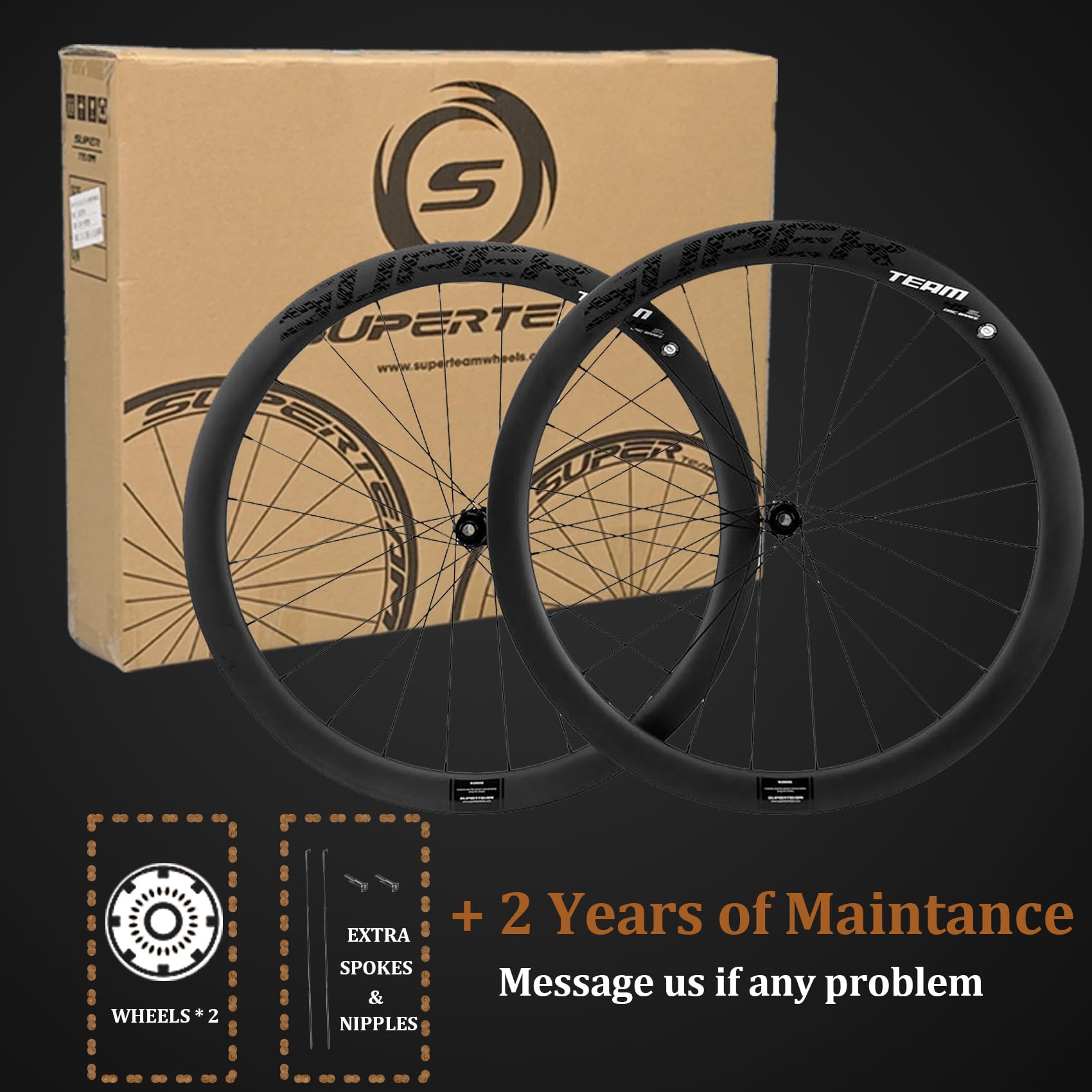 Amazon.com : Superteam Carbon Wheelset Disc Brake 700c Road Bike