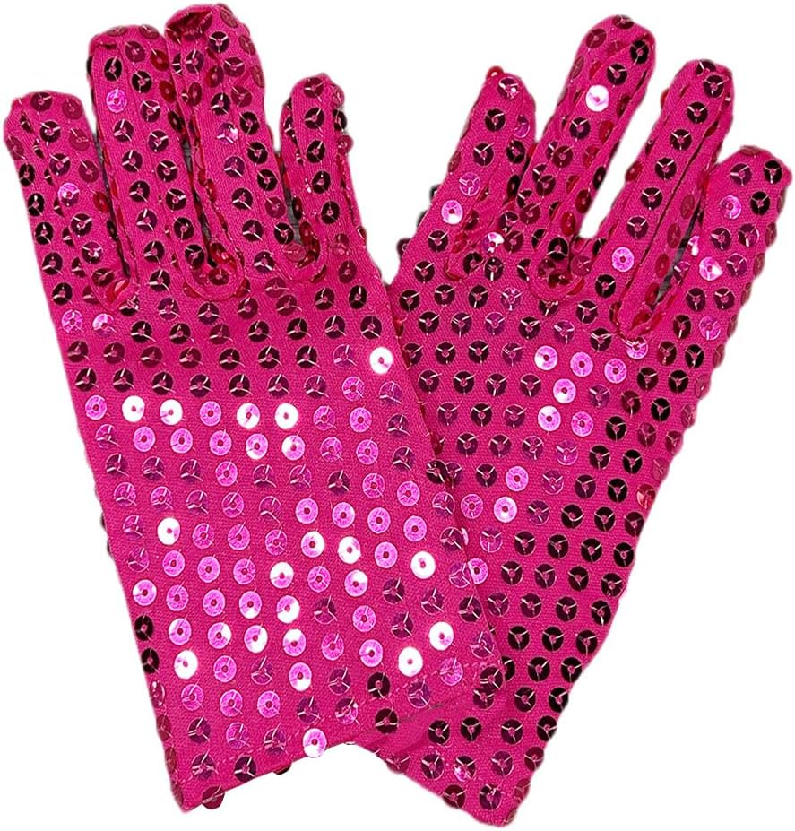 Kids Girls Boys Sparkling Shining Sequins Gloves Halloween Birthday Party Club Handwear Dance Gloves