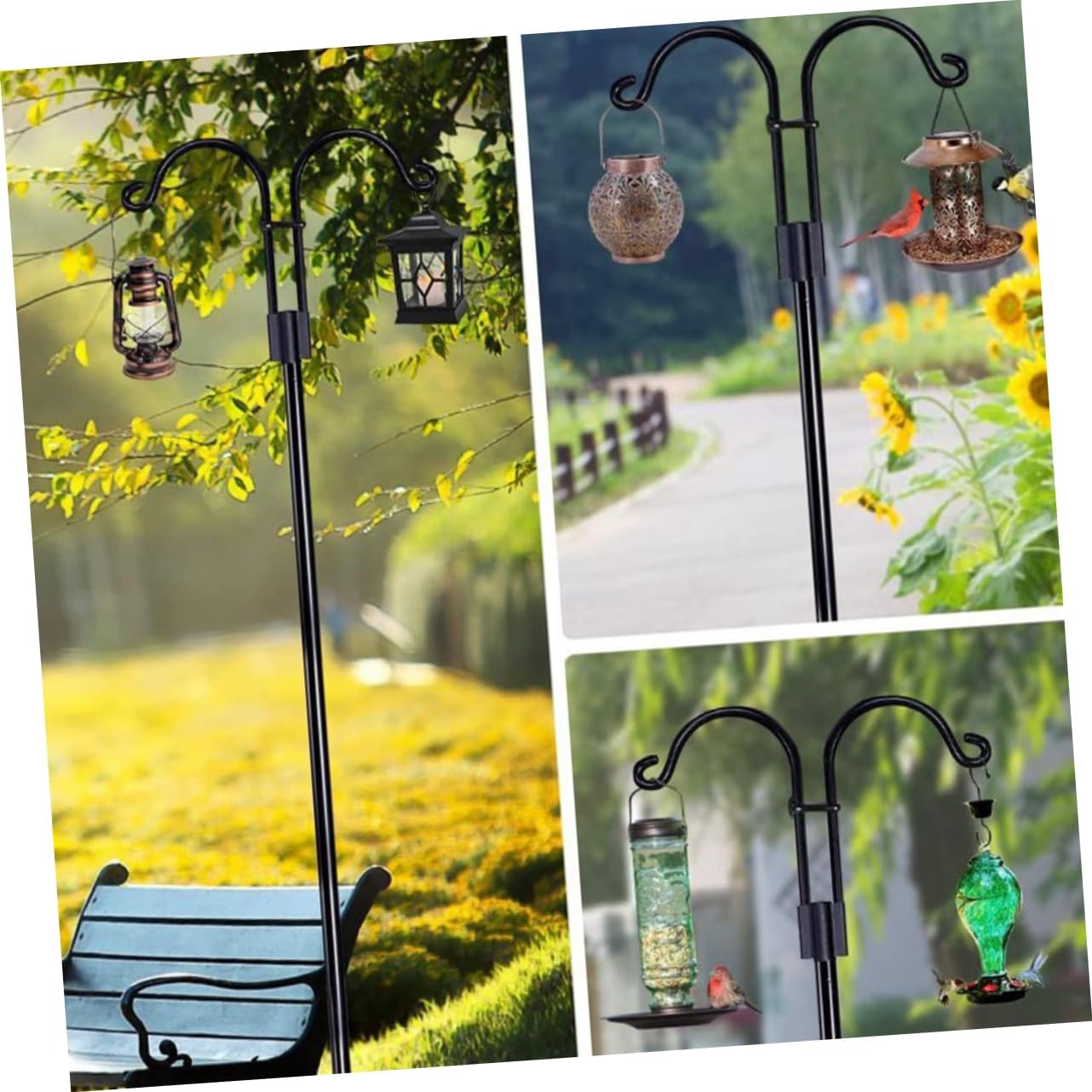 Garden Shepherd Hook for Outdoor Decoration Metal Hook for Hanging Flower Pots Solar Lights Bird Feeders Multi Purpose Accessory