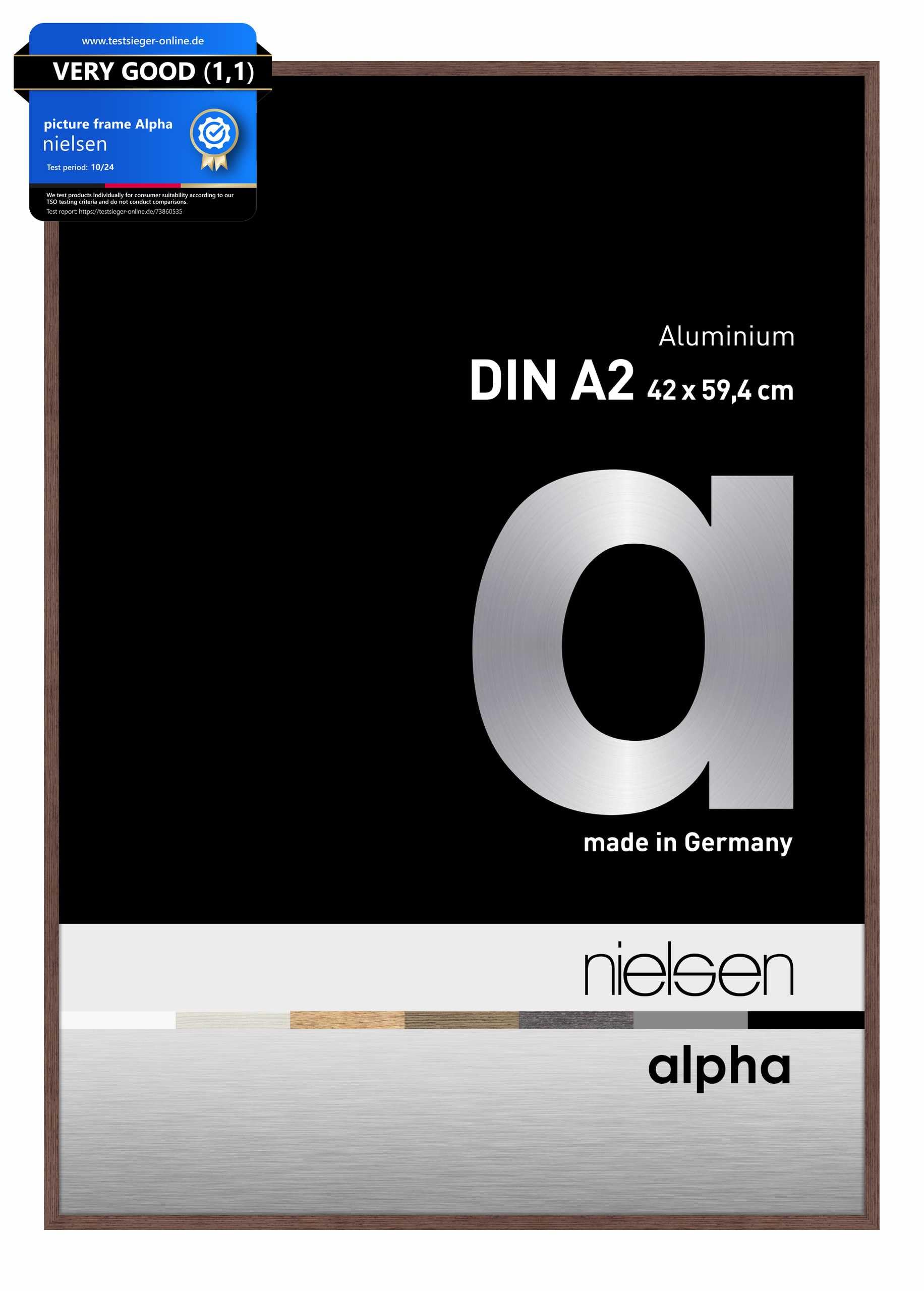 Nielsen  Alpha Aluminium Picture Frame With Glass Front - Light Wenge - A2