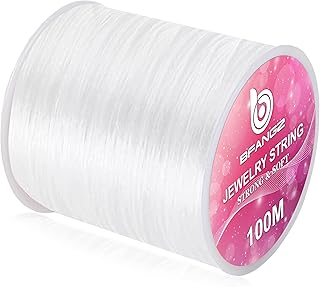 Stretchy String for Bracelets,1mm 100M Elastic Bracelet String Cord Stretch Bead Cord for Jewelry Making Stretch Bead Cord Necklaces,Jewelry and Beading Supplies(White)