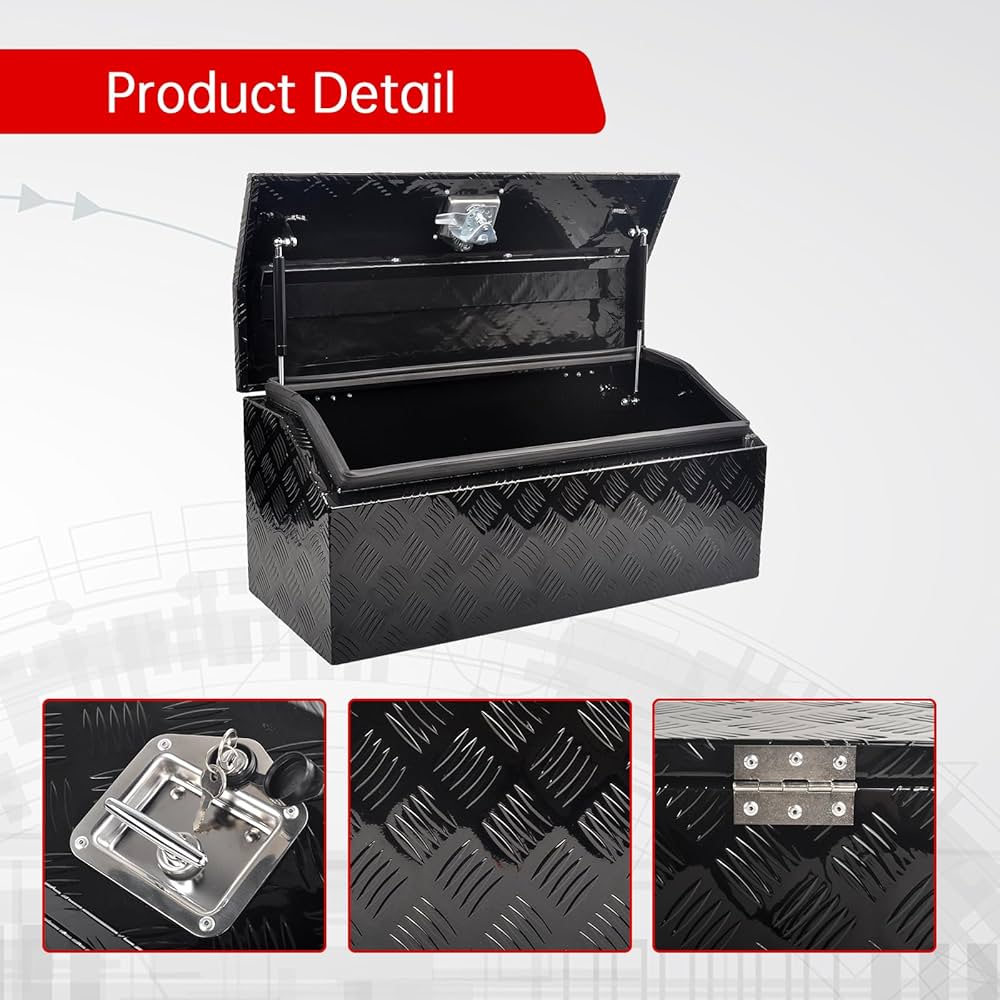 アルミ 荷台ボックス ブラック 123cm×39cm×39cm 防雨仕様 鍵