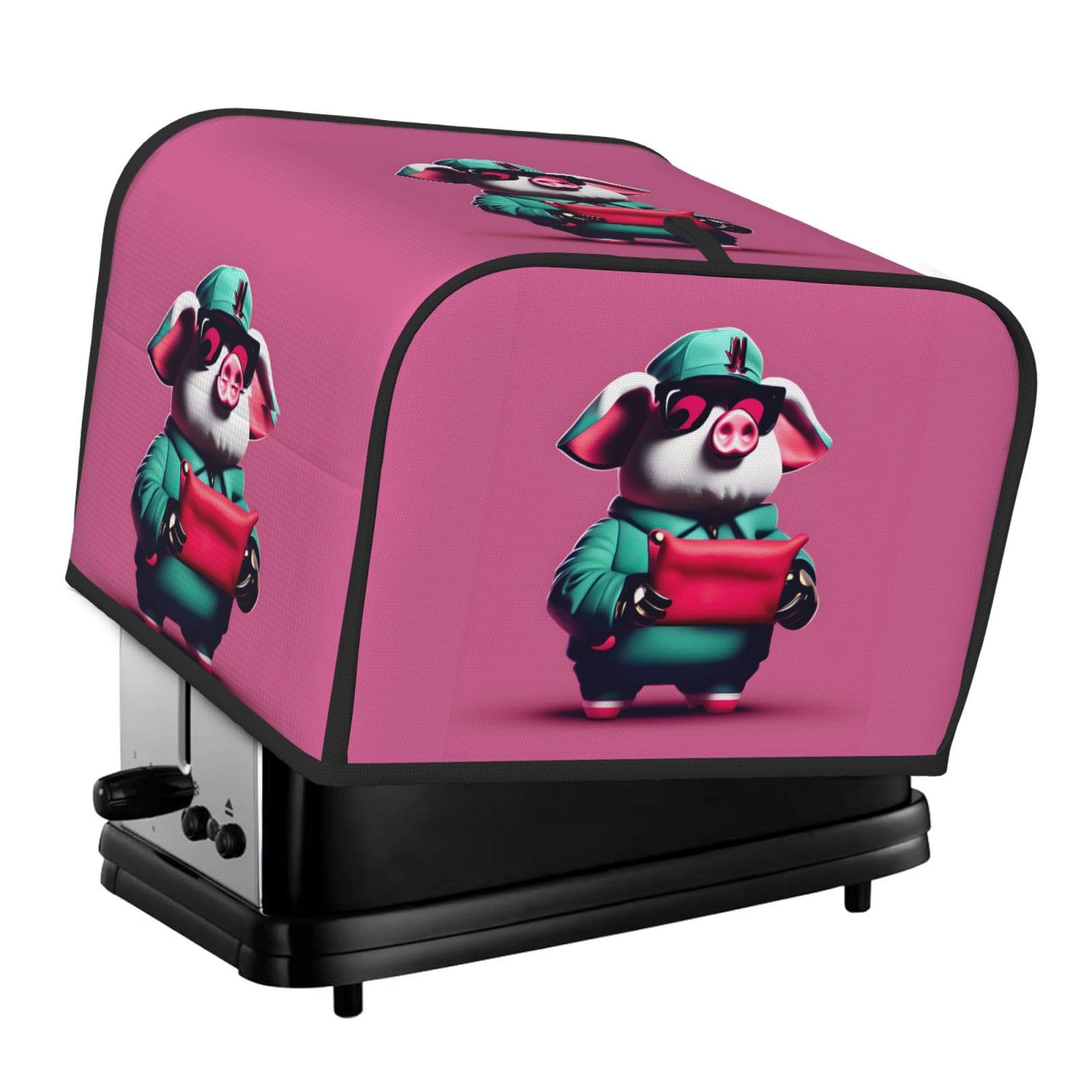 Piggy Print 4 Slice Toaster Cover Toasters Dustproof Heat Resistant Kitchen Appliance Protector