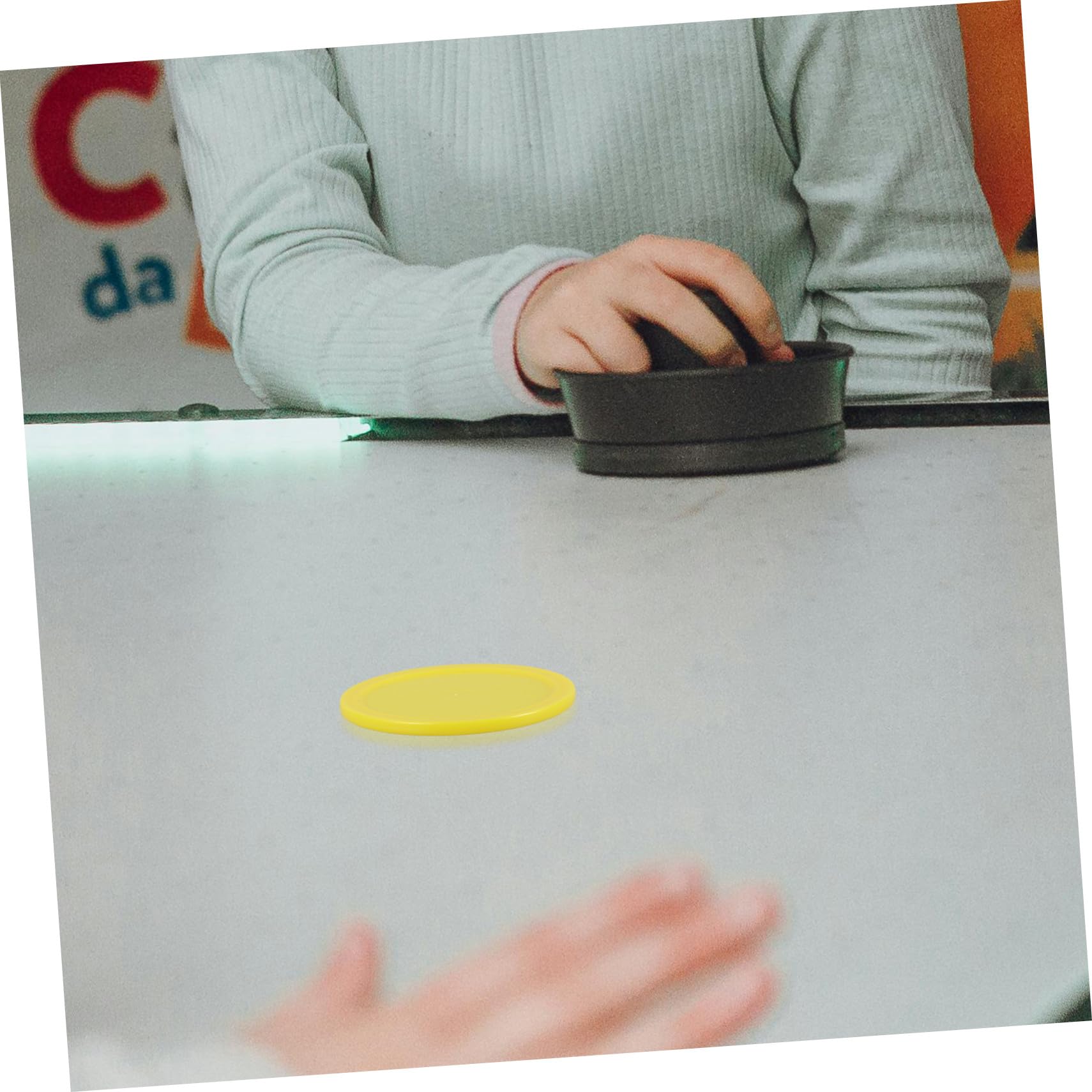 Toyvian 10 Pièces Rondelles Hockey Glace Plastique Jaune Accessoires Remplacement Table Maniabilité