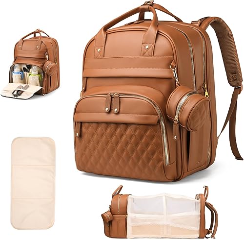 Miniatura 1 de Mochila para pañales, bolsa de pañales impermeable multifunción para bebé, con estación de cambio de pañales, artículos esenciales para recién