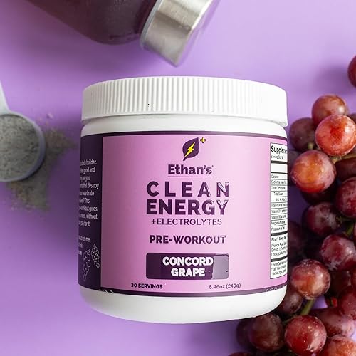 Miniatura 2 de Ethan's Feel Good - Mezcla de bebidas de hidratación y preentrenamiento  Cafeína a base de plantas, electrolitos, vitaminas B - Concord Grape