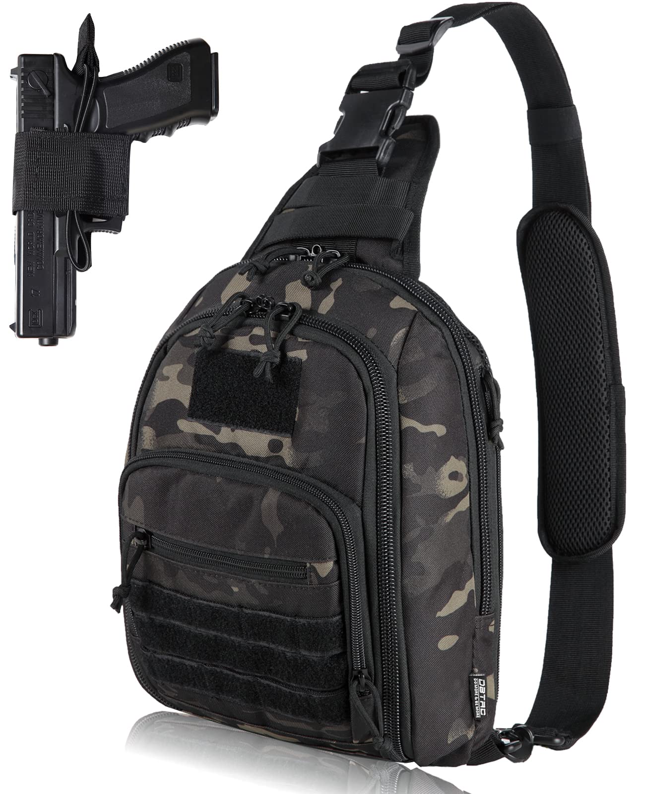 DBTAC Tactical Sling Bag Compact Chest Pack Small, Full Size Concealed