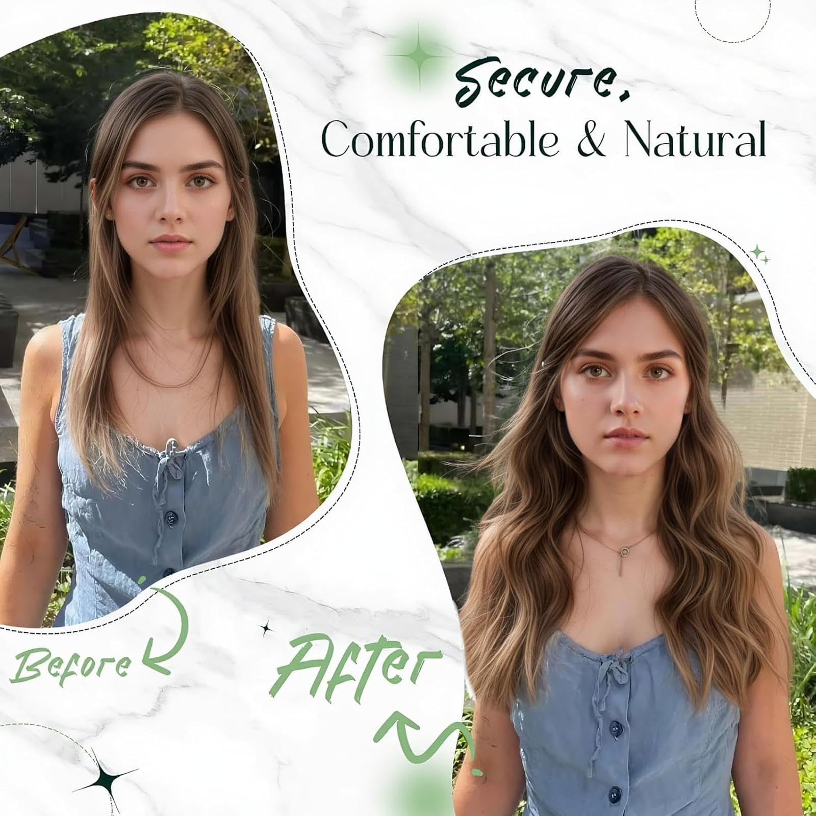 RUNATURE Extensions Echthaar mit Draht 40cm Higligh Blond Glatt Haarextensions Haarverlängerung Extensions Echthaar mit Unsichtbarer Draht Blond 80g Draht Extensions Echthaar Farbe #16P22