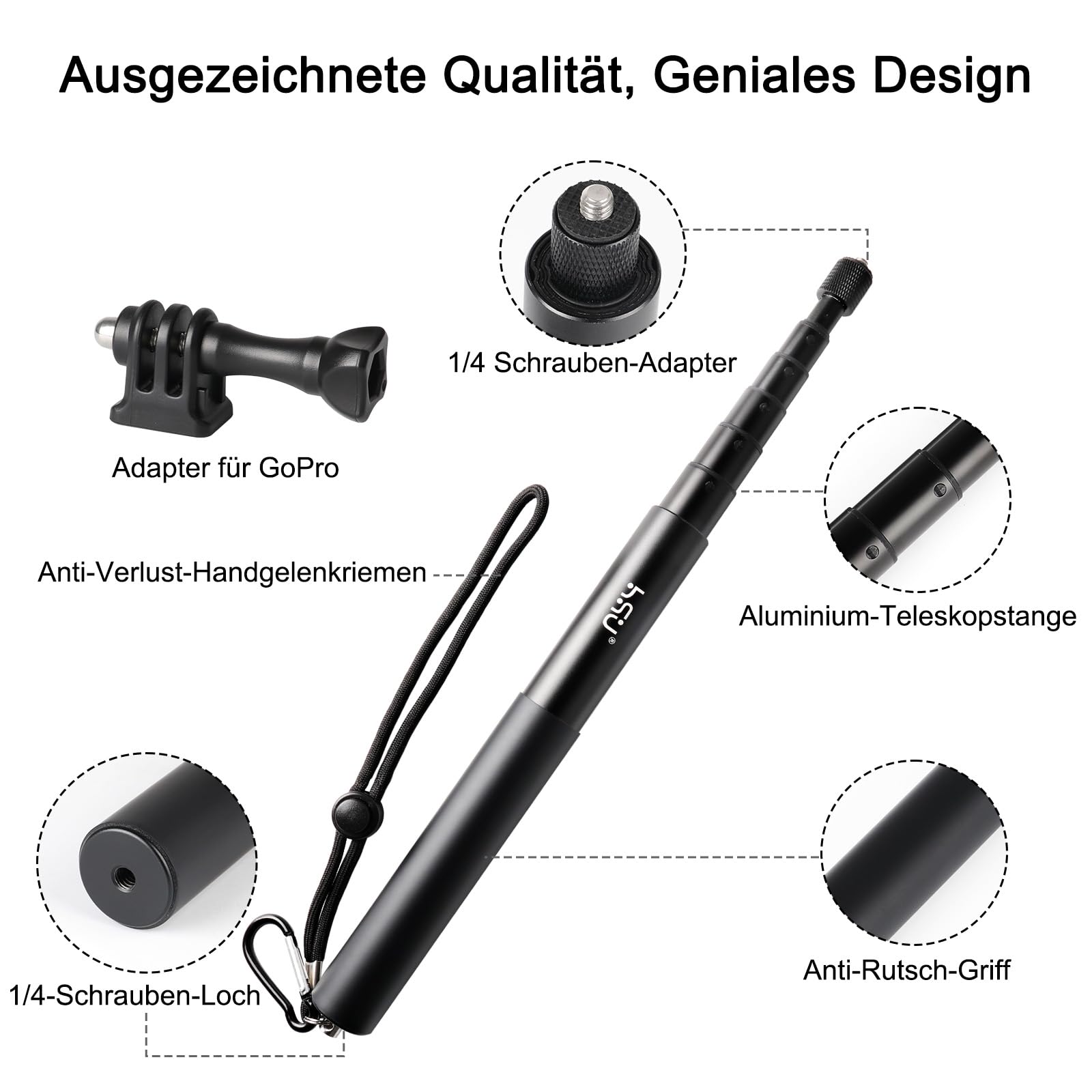 Hüftgurt Mit Selfie Stick - Halterung Für Action Kameras