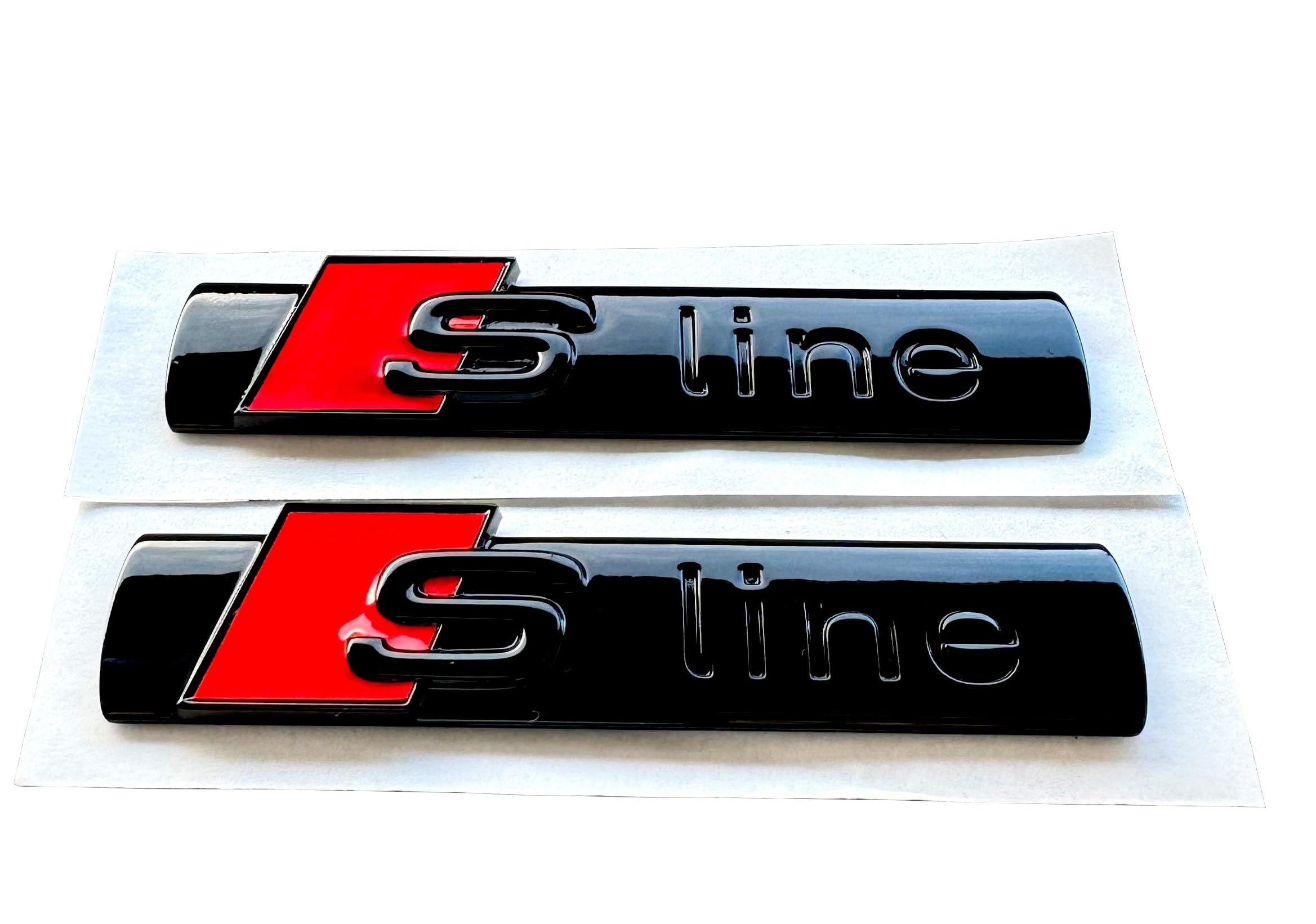 Emblema originale Audi S-Line in nero lucido 8N0 853 601 A (Rosso)