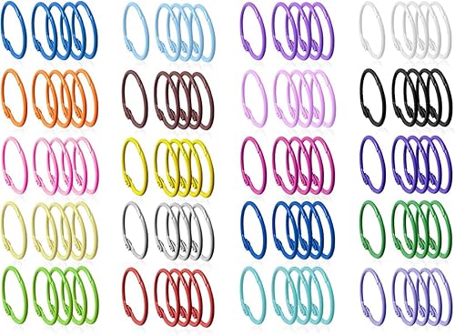 Miniatura 6 de Llaveros o llaveros, 1.8 pulgadas (1.772 in) anillos de hojas sueltas para llaveros, anillos de tarjetas, anillos de clip para anillos de libros,