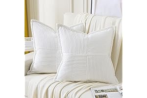 Gorgeous 2-Pack of Plush White 20x20 Throw Pillows for Enhanced Home Decor