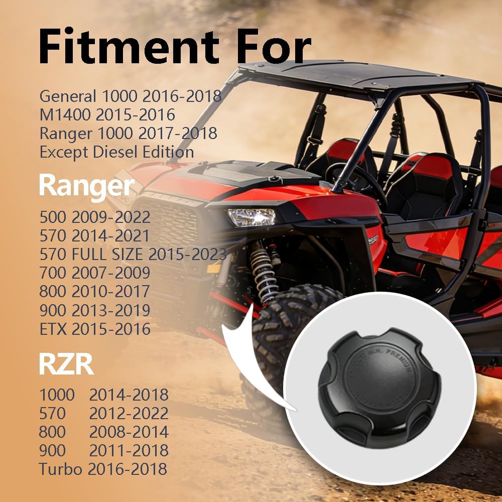 Fuel Cap Gas Cap 5439075 5433687 2521751 Compatible with Polaris Ranger RZR 1000 900 800 700 500 570 500 Turbo ETX M1400