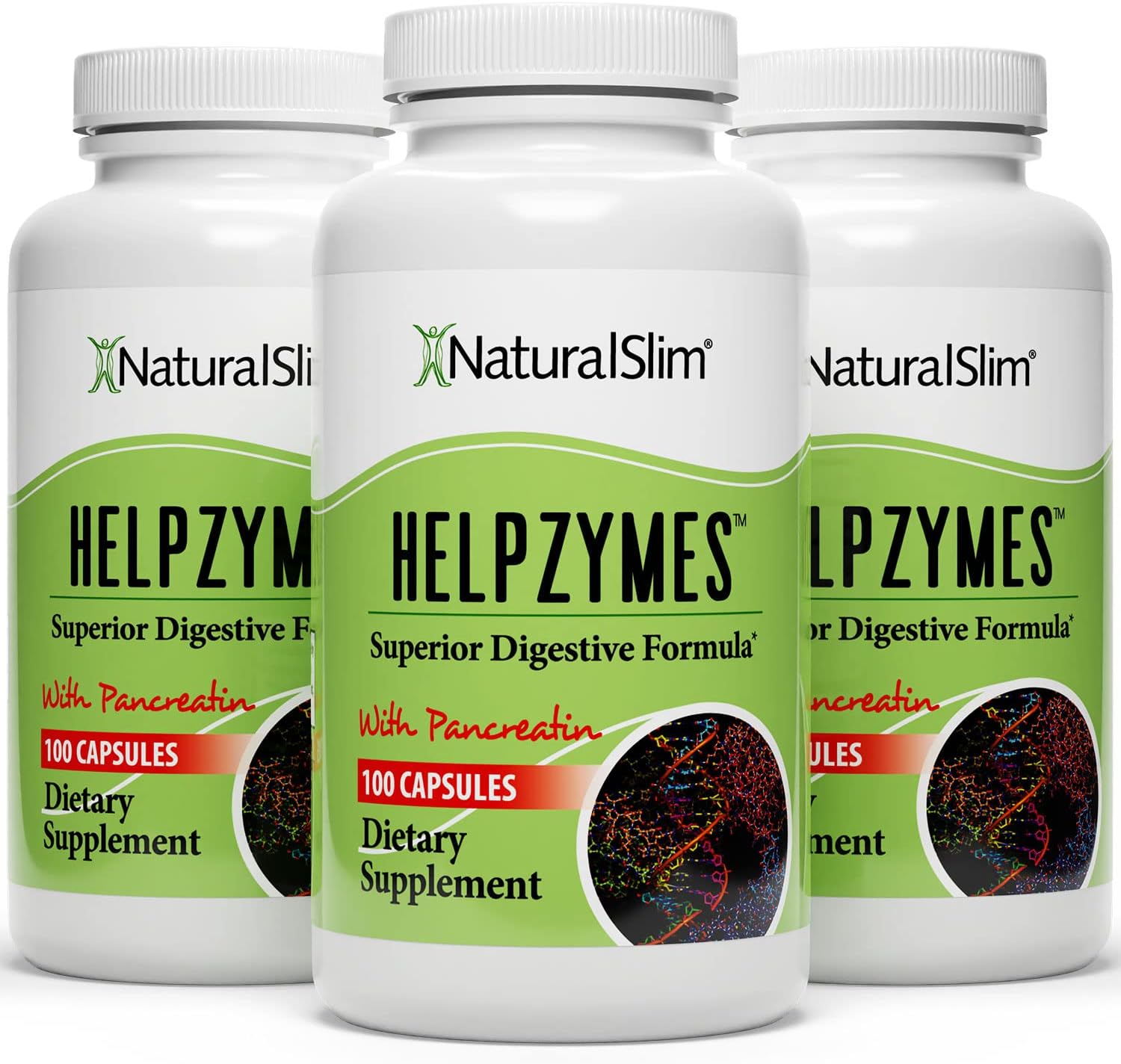 Digestive Enzymes for Women & Men - Helpzymes Essential Enzymes for Digestion, Gut Health, Gas Bloating Relief with Bromelain, Ox Bile, Pancreatin. & Betaine HCL - 100 Capsules 3 Pack