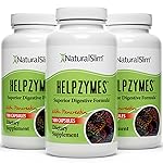 NaturalSlim Digestive Enzymes for Women & Men - Helpzymes Essential Enzymes for Digestion, Gut Health, Gas Bloating Relief with Bromelain, Ox Bile, Pancreatin. & Betaine HCL - 100 Capsules 3 Pack