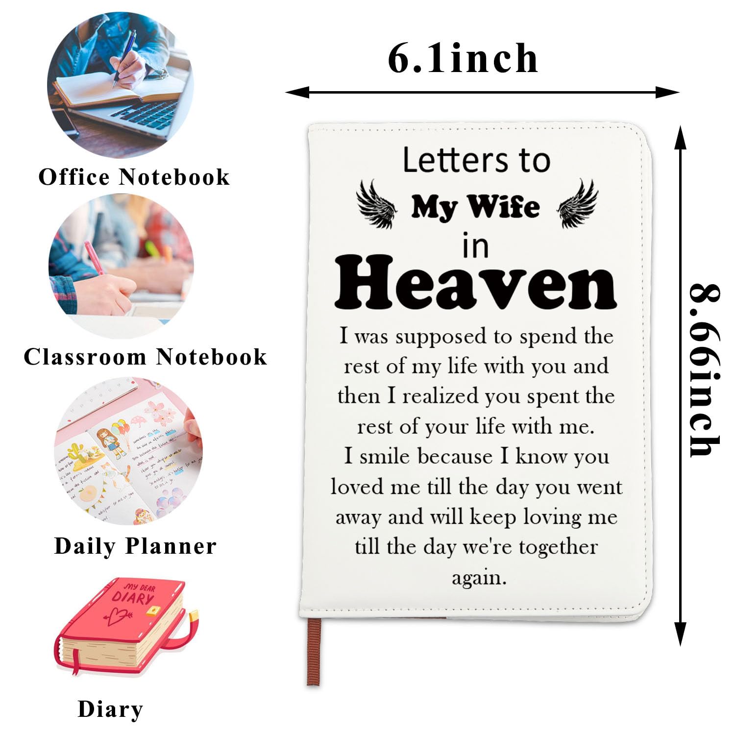 PLITI In Memory Of Wife Gift Remembrance Gift Letters To My Wife In Heaven Grief Journal Notebook For Husband (Wife In Heaven JNU) - Image 2
