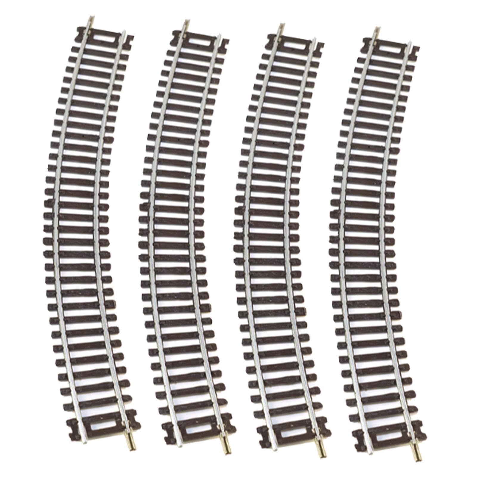 Lot de 4 Pièces de Rails de Train Miniatures à L'échelle Ho pour Activités de Bricolage Au 1:87, 25 Cm X 2.8 Cm