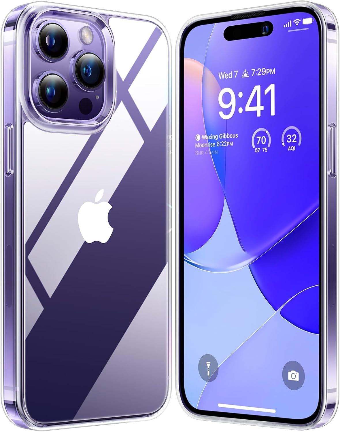 TORRAS Diamond Clear iPhone 14 Pro Case, 10FT Military Grade Drop Tested, Non-Yellowing, Shockproof Protective Hard Back Slim Thin Clear Case for iPhone 14 Pro Phone Case, 6.1 Inch, Clear : Cell Phones & Accessories