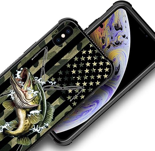 Miniatura 4 de DAIZAG Funda compatible con iPhone XR, funda de camuflaje con bandera estadounidense para iPhone XR para hombre y mujer, protección completa, a