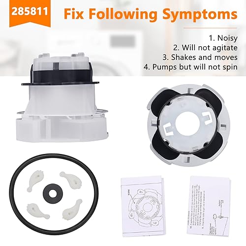 Miniatura 3 de 285811 Kit de reparación de agitador de leva mediano, compatible con lavadoras Whirlpool, reemplaza AP3138838, 2744, 285746, 285811VP,