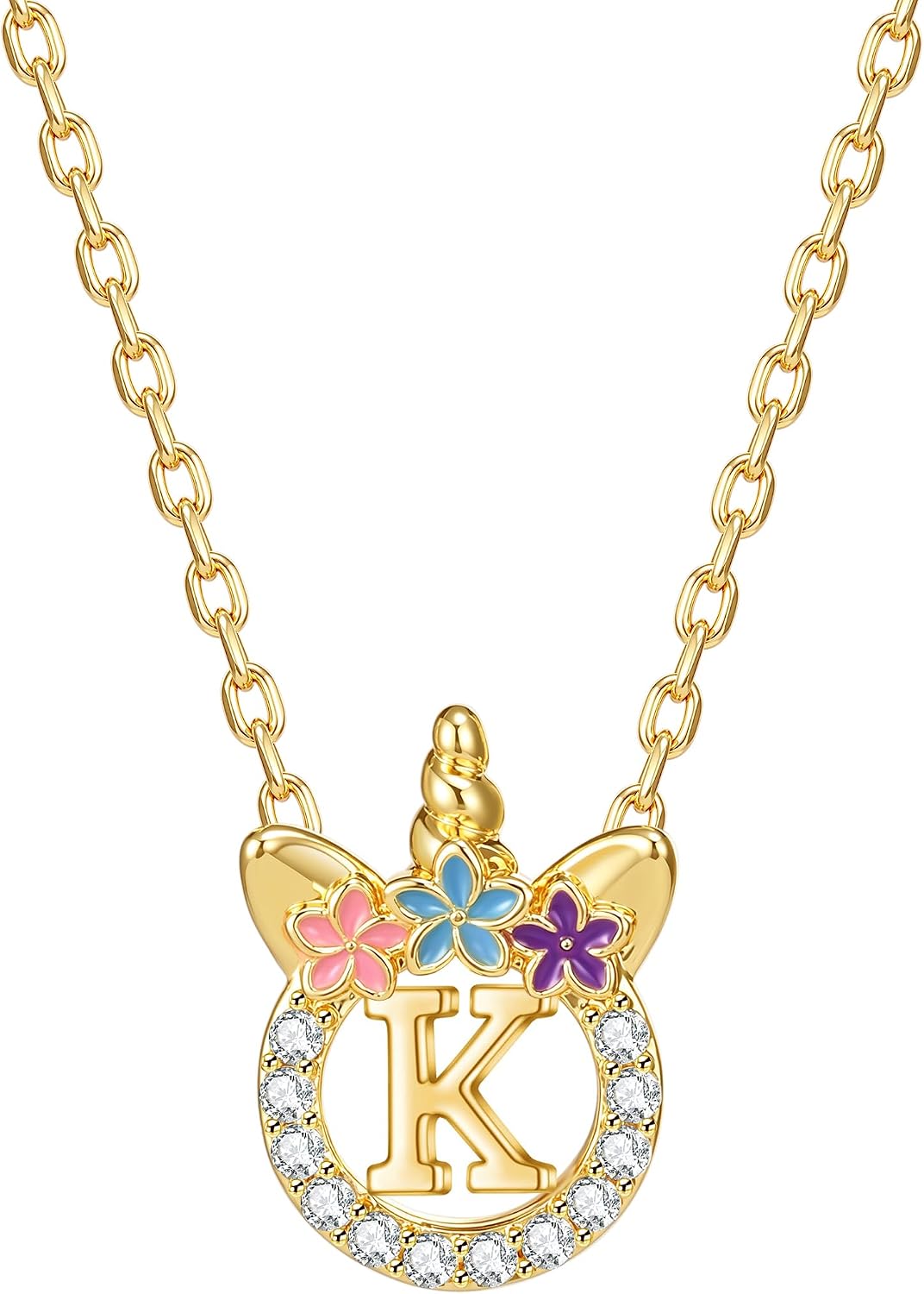 Unicorn Gifts for Kids Girls - 14K Gold Plated Initial Unicorn Pendant Necklaces for Girls Teens Little Girl Jewelry Birthday Gifts