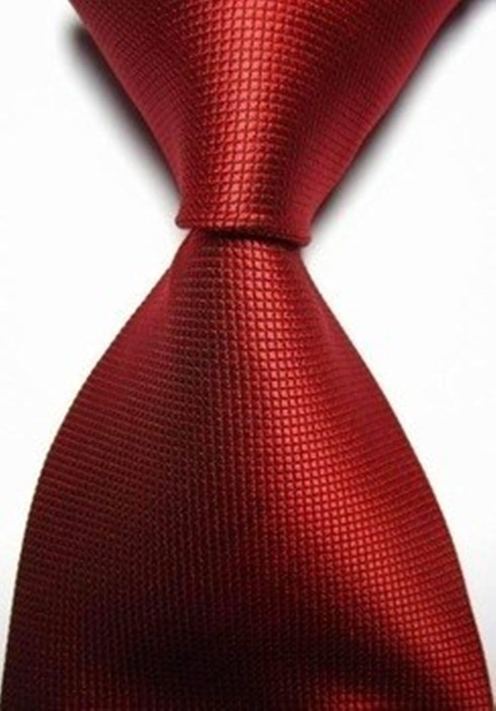 New Solid Red Scarlet Checked JACQUARD WOVEN Men's Tie Necktie